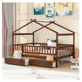 Full Size House Bed for Kids, Wooden House Bed Full with Storage