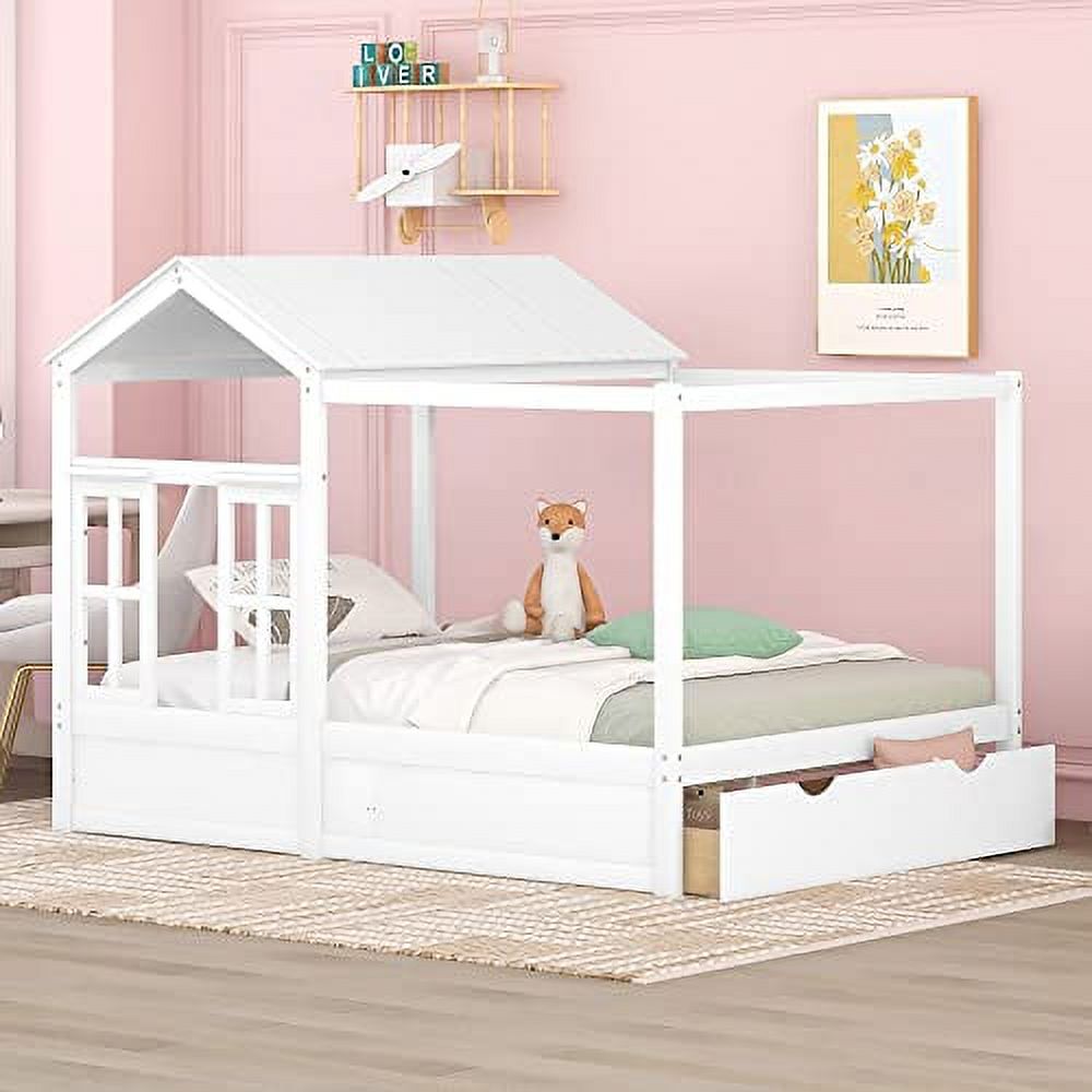 Full Size House Beds With Storage Drawers Wood Tree House Bed For Kids