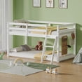 thumbnail image 1 of Full Size House Floor Bed with Window and Small Shelf, Solid Wood with House-shaped Roof, No Box Spring Needed, White​, 1 of 9