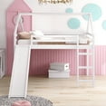 thumbnail image 1 of Full Size House-shaped Loft Bed Frame with Slide and Built-in Ladder, Low Loft bed with Safety Guardrail, No Box Spring Required, White, 1 of 7