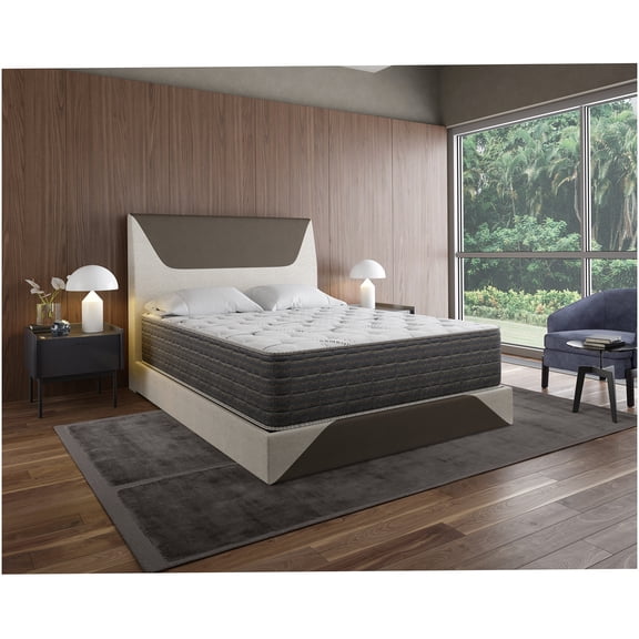 Full Size Hybrid Mattress, 13.5 Inch Plush Feel with Cooling Bamboo Cover & Edge Support for Adjustable Beds