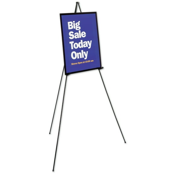 Full Size Instant Easel, 62-3/8" Maximum Height, Steel, Black | Bundle of 5 Each