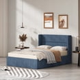 thumbnail image 1 of Full Size Lift up Storage Bed, Upholstered Platform Bed Frame with Modern Linen Fabric Wingback Headboard, Wood Slats Support, Noiseless, Easy Assembly, No Box Spring Needed, NIAGARA, 1 of 5