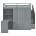 thumbnail image 1 of Full Size Loft Bed with Wardrobe,Desk and Shelves,Grey, 1 of 6