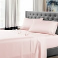thumbnail image 1 of Full Size Luxury Extrasoft 100% Supima Cotton 4 Piece Sheets Set in Hotel Quality Sateen Weave Blush Solid 15 Inch Deep Pocket, 1 of 5