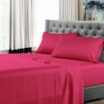 thumbnail image 1 of Full Size Luxury Extrasoft 100% Supima Cotton 4 Piece Sheets Set in Hotel Quality Sateen Weave Hot Pink Solid 15 Inch Deep Pocket, 1 of 5