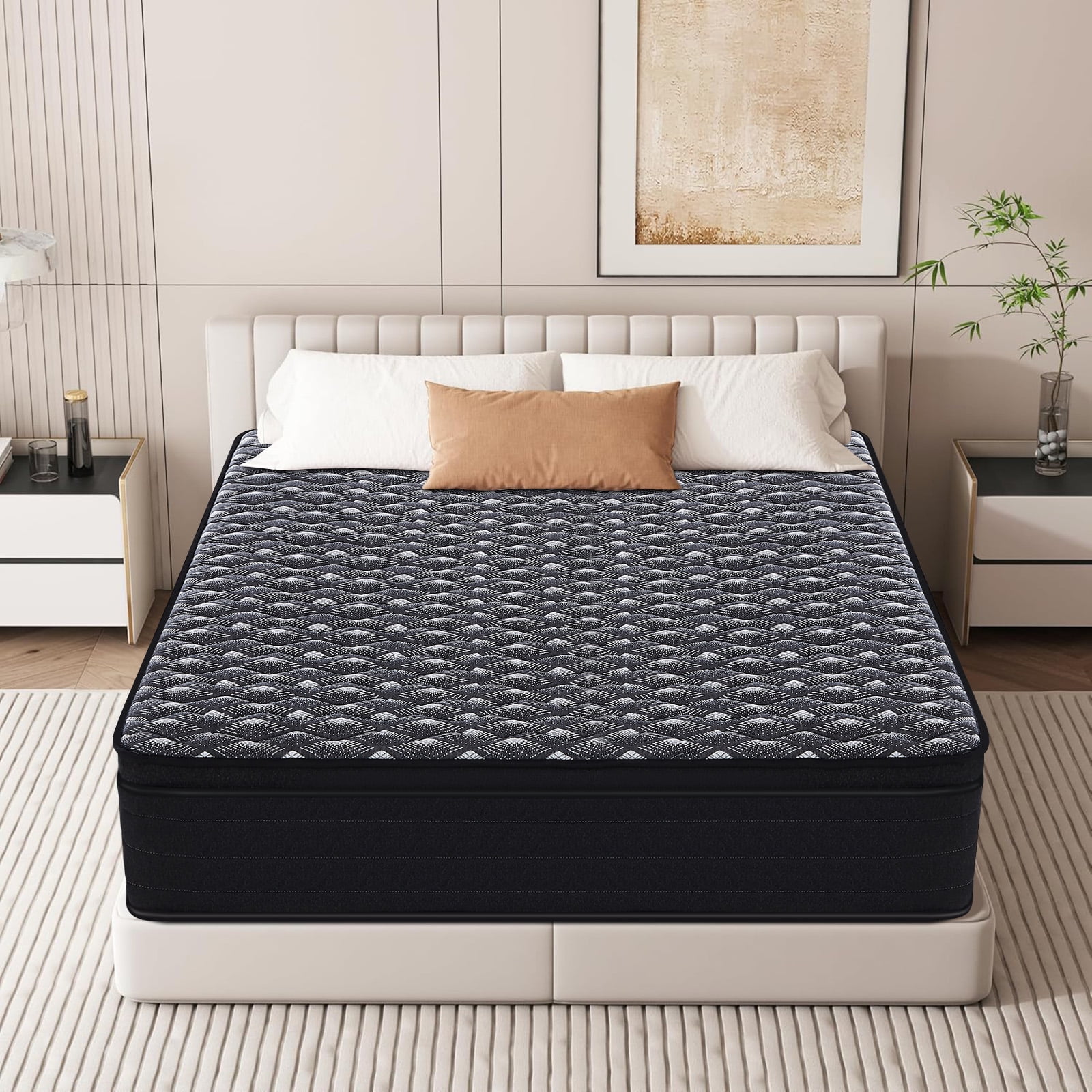 Full Size Mattress, 10 Inch Gel Memory Foam and Individual Pocket Springs,Medium Firm Spring Hybrid Mattress in a Box,CertiPUR-US