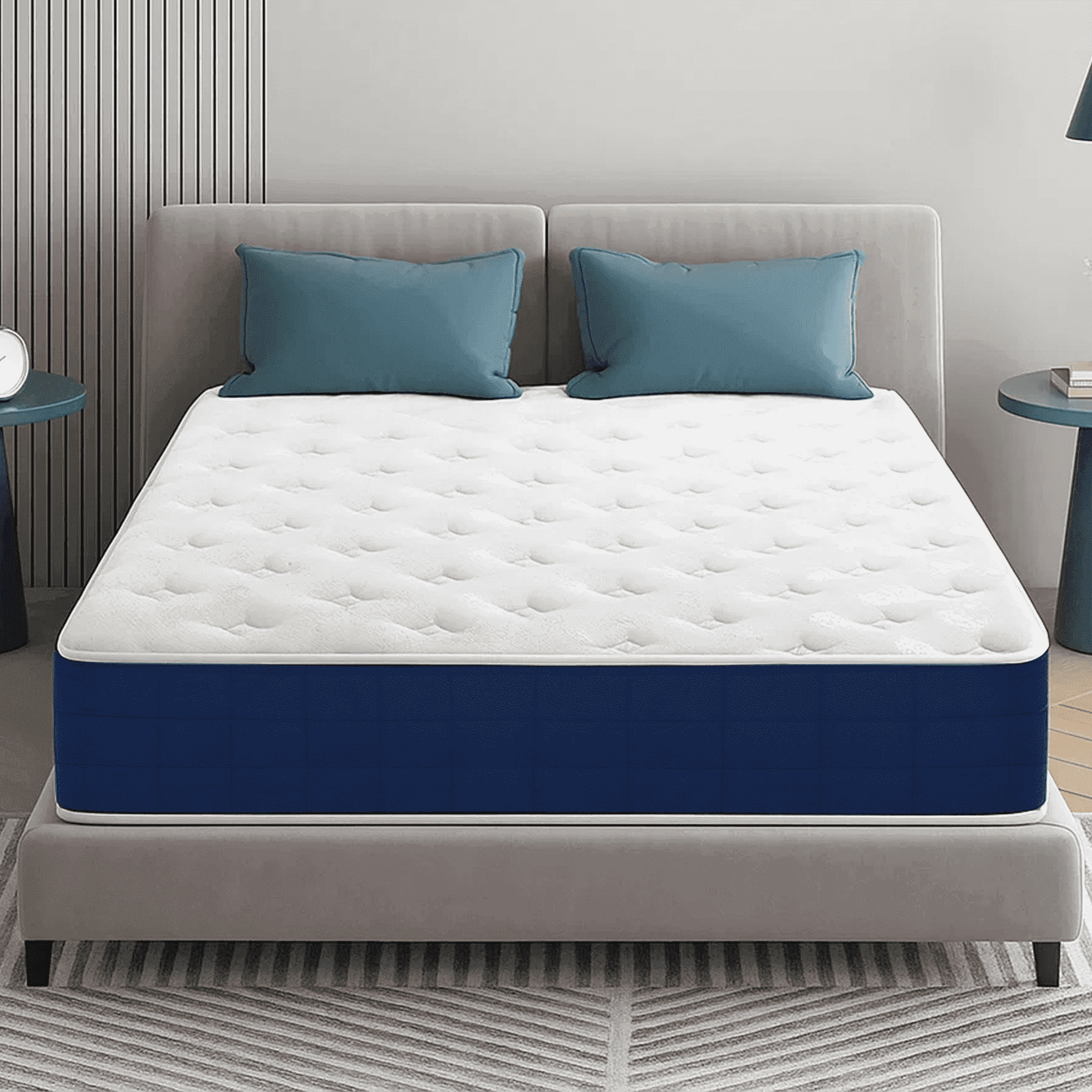 Queen Size Mattress, 10 Inch Hybrid Queen Mattress in A Box, Strong Edge Support, Pressure Relieve