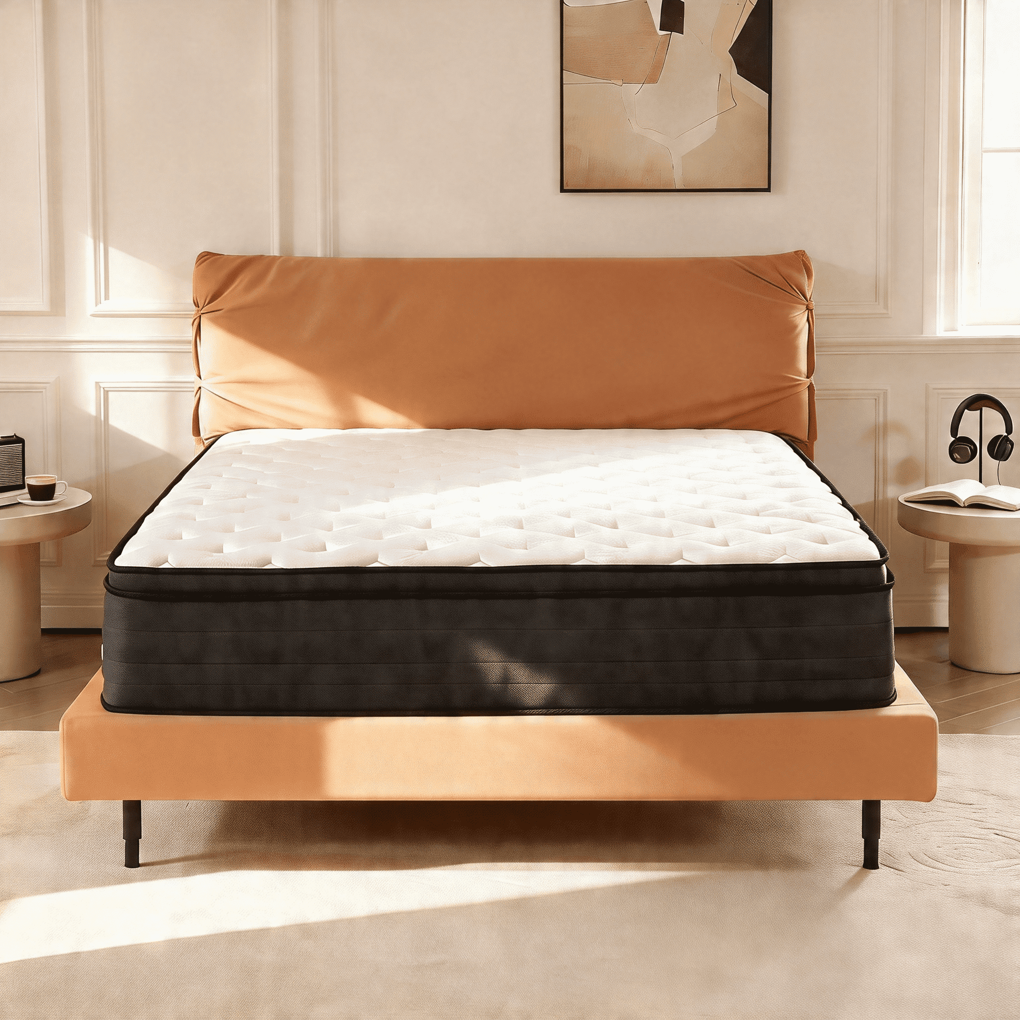 Full Size Mattress 10 inch, Hybrid Full Mattress in a Box, Upgrade Pocket Springs，Medium Firm, Pressure Relief, Breathable Comfort Euro Top