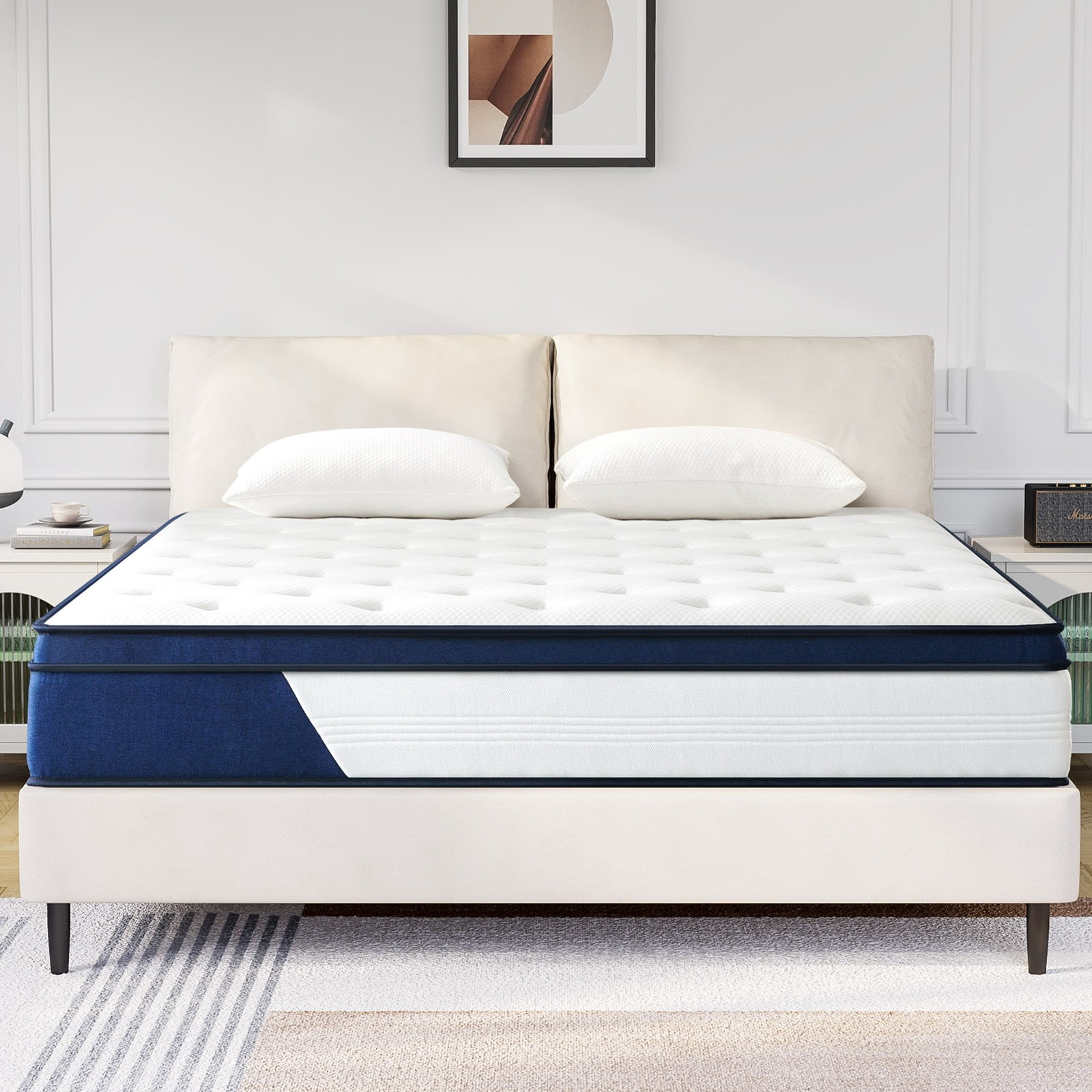 Essenza 12 Hybrid Latex And Innerspring Plush Mattress Full Size Mattress 12" Madinog Medium Plush Innerspring Mattress Multi