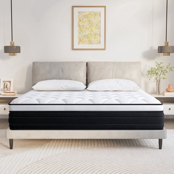 Full Size Mattress, JIAVA 12" Medium Memory Foam and Hybrid Innerspring Mattress for Adult, Pressure Relief