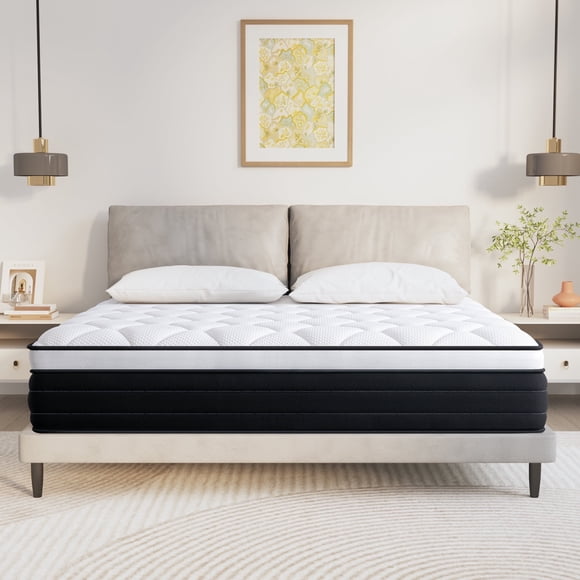Full Size Mattress, JIAVA 12" Medium Memory Foam and Hybrid Innerspring Mattress for Adult, Pressure Relief