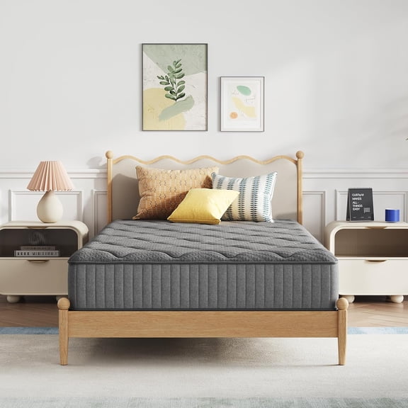 Full Size Mattress 8 Inch, Hybrid Full Mattress in a Box with Individually Wrapped Coils & Gel Memory Foam for Back Pain Relief & Body Support & Cooling Comfort Mattresses in a Box