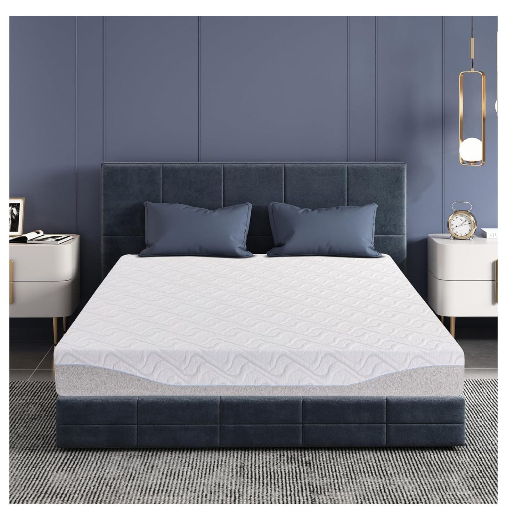 Full Size Mattress 9 Inch Certified Green Tea Gel Memory Foam Mattress in a Box Fiberglass 54 75 9