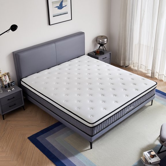 Full Size Mattress, Bitsky 12 inch Memory Foam Mattress in a Box with Spring, CertiPUR-US Certified