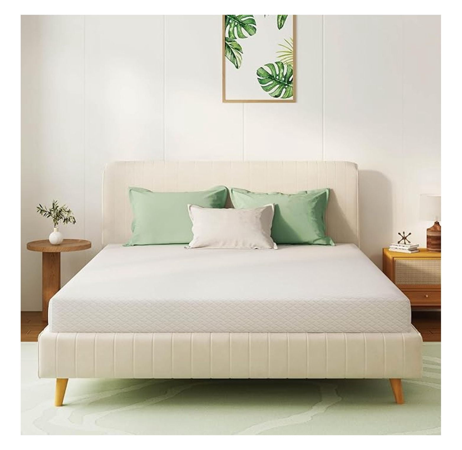 Full Size Mattress for Kids 5 Inch Memory Foam Mattress with Cooling Green Tea Gel, Relieve Pressure with Medium Firm Support, Bed in a Box, Certified,75''L x 54''W, White