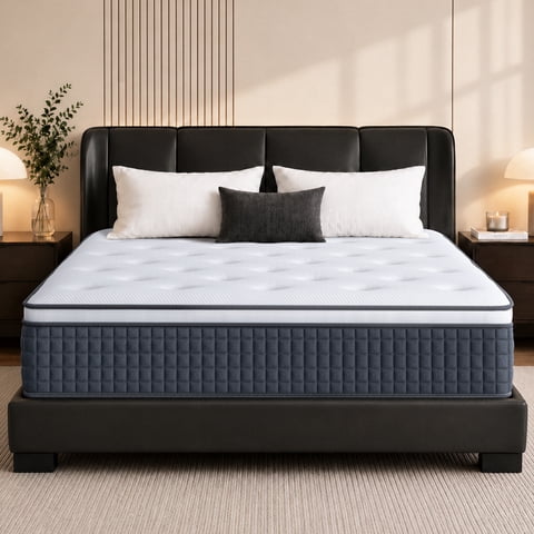 Lecuneey Full Size Mattress, 12 Inch Innerspring Hybrid Mattress in a Box with Motion Isolation & Pressure Relief