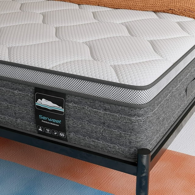 Full Size Mattress, Serweet 10 inch 5Zone Pocket Innersprings Mattress