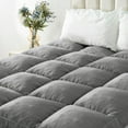 thumbnail image 1 of Full Size Mattress Topper Gray Luxury Shredded Foam Filling Mattress Topper with Elastic band, 1 of 8