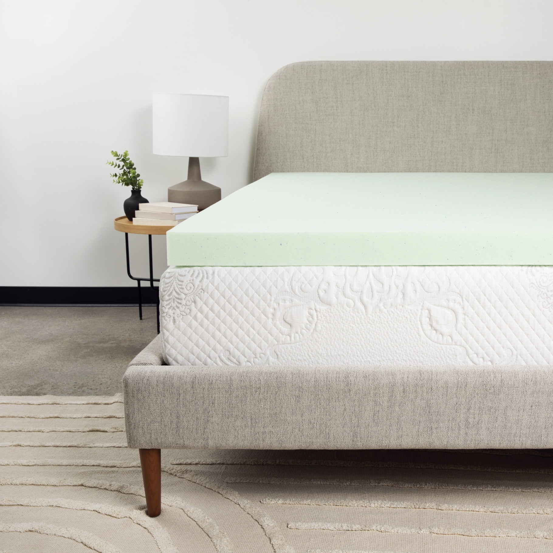 Split Queen Size Mattress Topper with Plush Memory Foam
