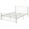 thumbnail image 1 of Full Size Metal Bed Frame, 600Lbs Load oise Free Platform Bed Frame with Vintage Headboard Footboard, 1 of 5