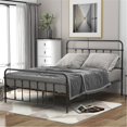 thumbnail image 1 of Full Size Metal Bed Frame with Headboard and Feetboard, No Spring Box Needed, Black, 1 of 7