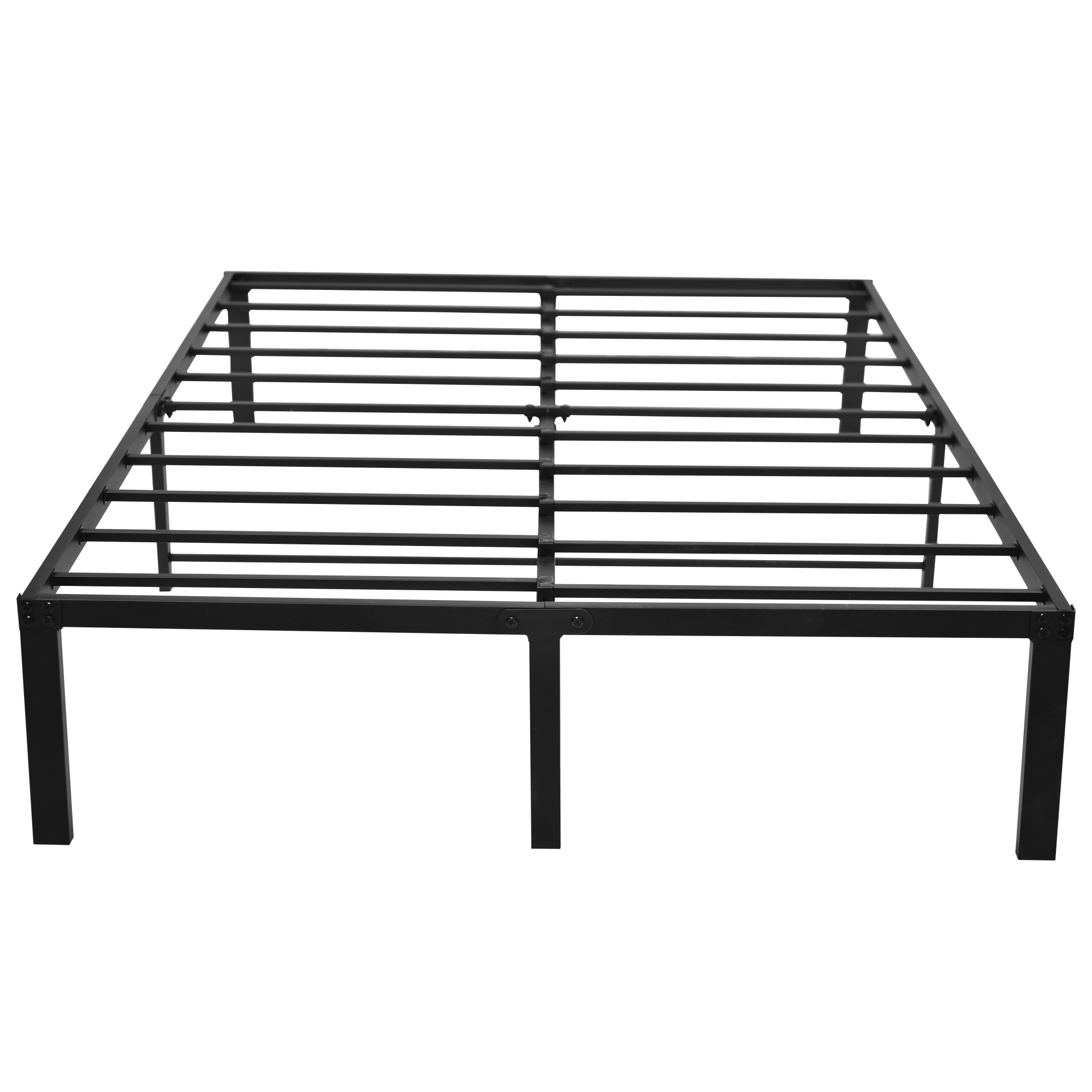 Full Size Black Metal Platform Bed Frame with Slats