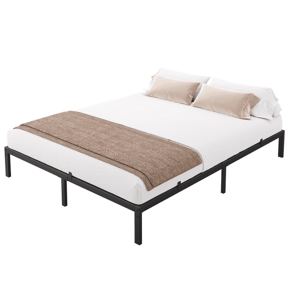Full Size Metal Platform Bed Frame - 10 Inch Heavy Duty, Noise-Free Foundation - Under Bed Storage - Easy Assembly - No Box Vernal Needed - Low Profile Mattress Support
