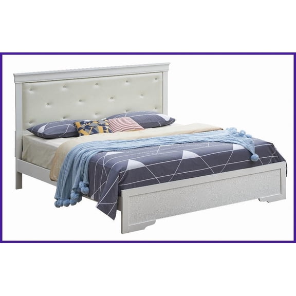 Full Size Metal Platform Bed Frame - Silver Champagne Transitional Style for Master & Guest Rooms