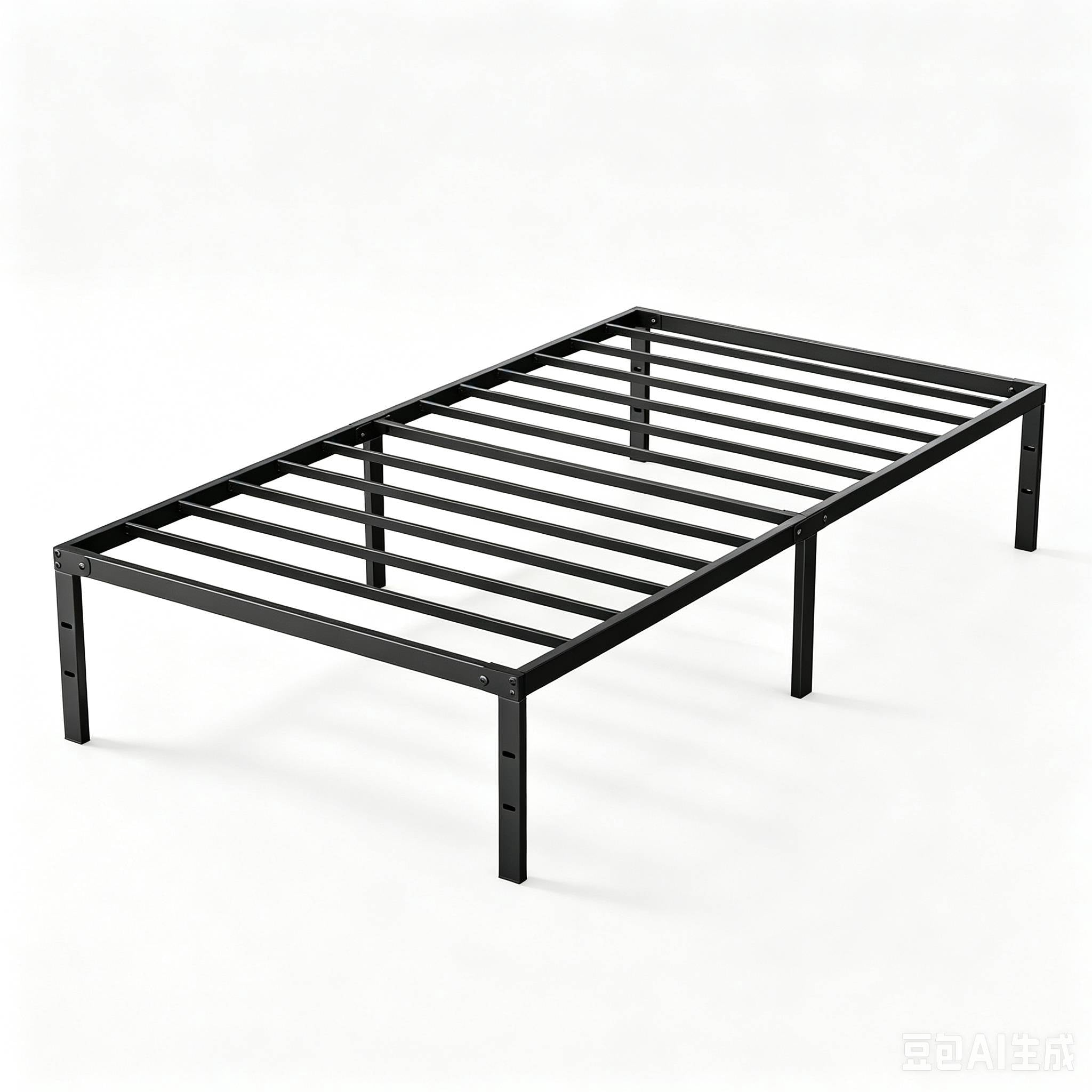 Full Size Metal Platform Bed Frame with Sturdy Steel Slats, No Box Spring Needed, 12-Inch Under‑Bed Storage
