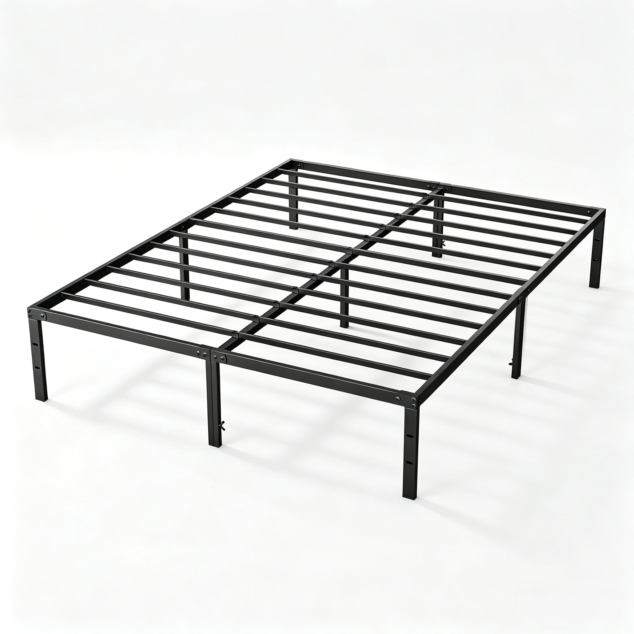 Full Size Metal Platform Bed Frame with Sturdy Steel Slats, No Box Spring Needed, 12-Inch Under‑Bed Storage