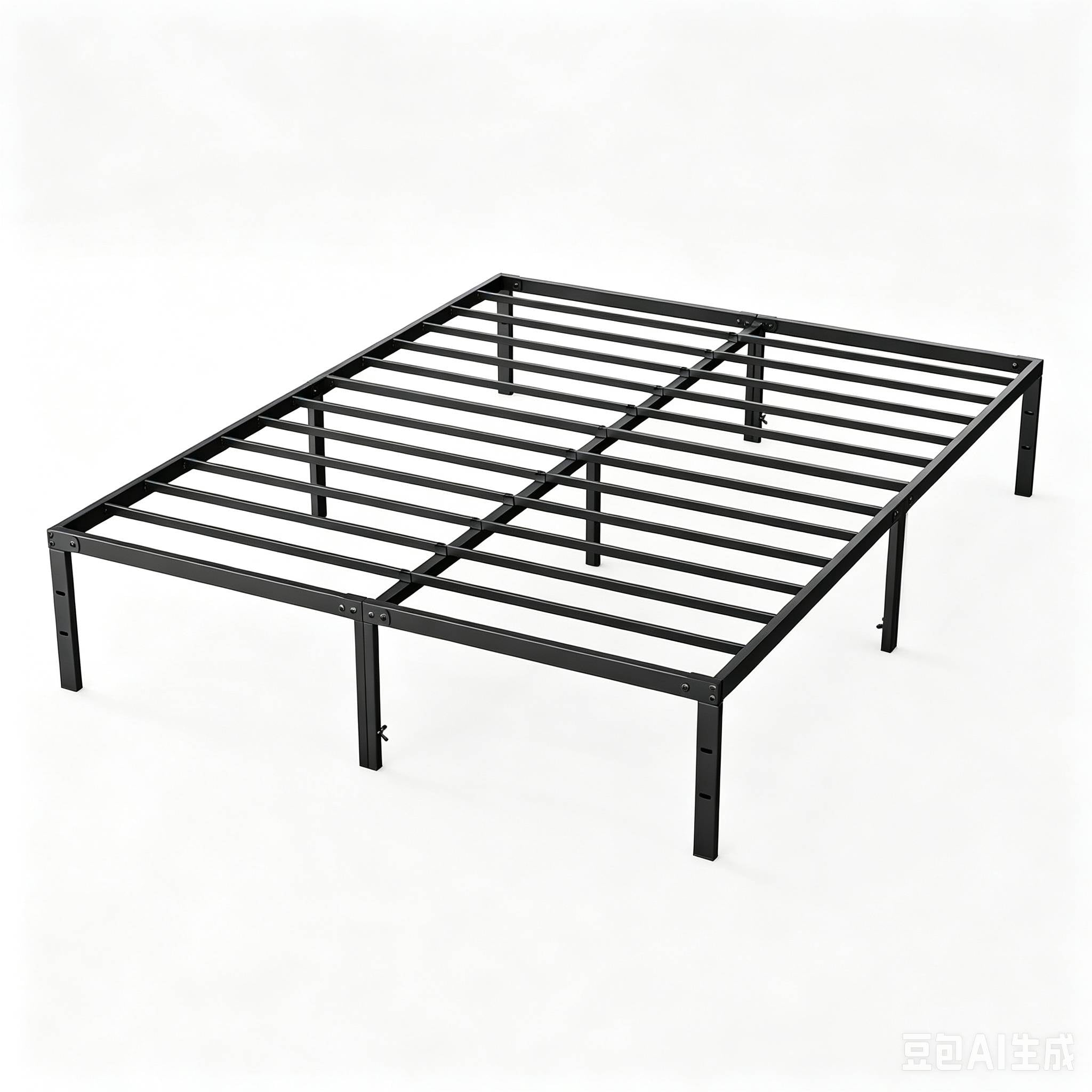 Full Size Metal Platform Bed Frame with Sturdy Steel Slats, No Box Spring Needed, 12-Inch Under‑Bed Storage