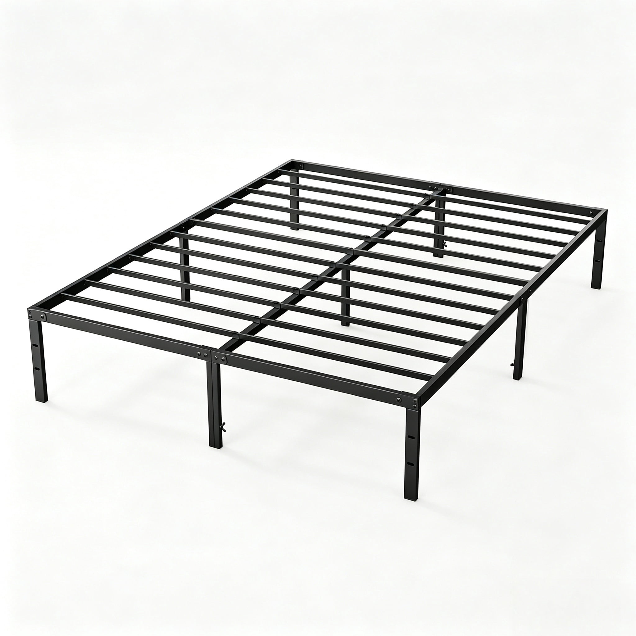 Full Size Metal Platform Bed Frame with Sturdy Steel Slats, No Box Spring Needed, 12-Inch Under‑Bed Storage