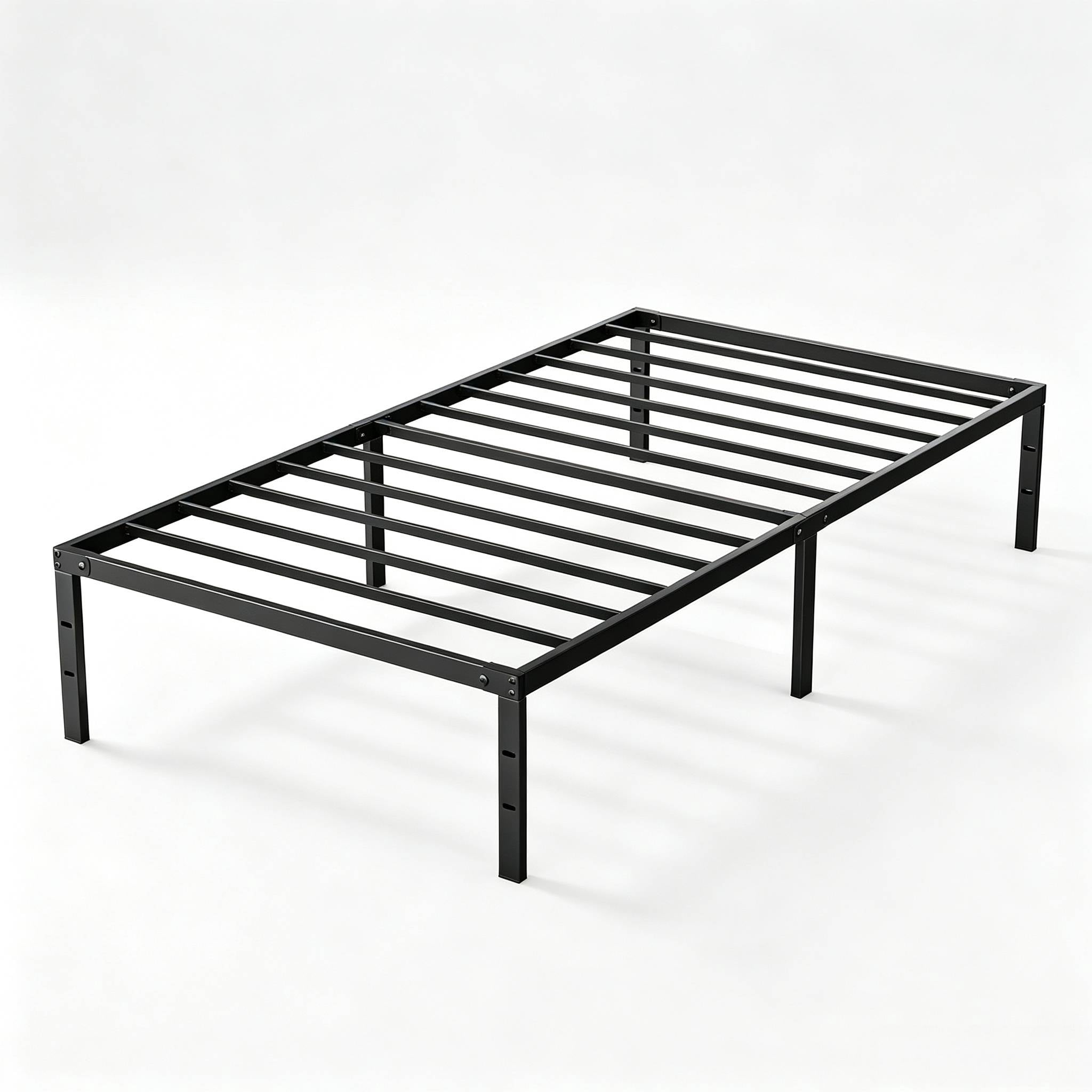 Full Size Metal Platform Bed Frame with Sturdy Steel Slats, No Box Spring Needed, 12-Inch Under‑Bed Storage