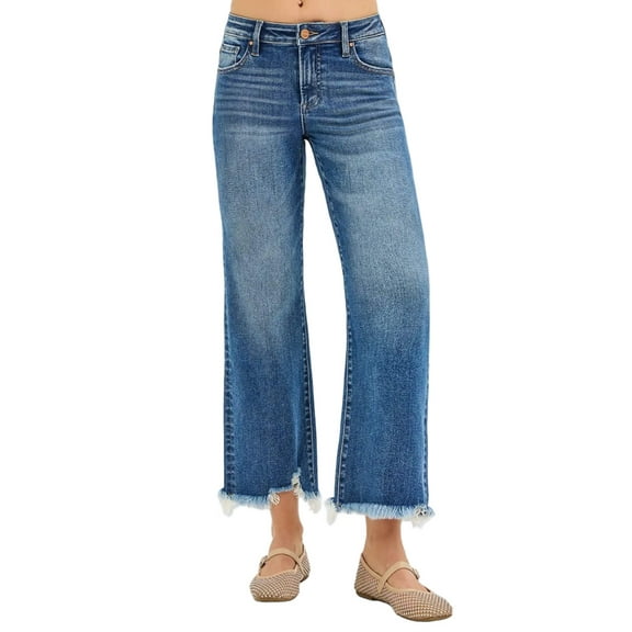 Full-Size Mid-Rise Crop Straight Jeans Plus Size