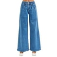 thumbnail image 1 of Full Size Mid Rise Fit Wide Leg with Pleated Detail Jeans, 1 of 3