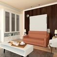 thumbnail image 1 of Full Size Murphy Bed Frame with Sofa, Vertical Wall Beds Frame with Loveseat Sofa Couch, No Need Fix to The Wall Morden Deisgn Vertical Murphy Bed with New Style Gas Struts for Bedroom, Guestroom, 1 of 8