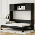 thumbnail image 1 of Full Size Murphy Bed with Storage Cabinets, Black, 1 of 20