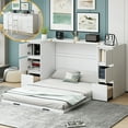 thumbnail image 1 of Full Size Murphy Bed with Drawers, Cabinets and USB Ports,White, 1 of 9