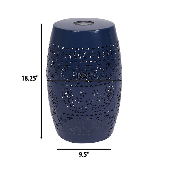 Full Size Patio Table, SOLAR SIDE TABLE,DARK BLUE COLOR, Dark Blue Outdoor Dining Table,Iron Folding Camping Table, Garden & Outdoor & Patio Furniture Outdoor Tables