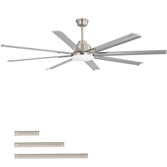 Full Size Pedestal Fan, 84-inch DC Motor Ceiling Fan with Dimmable Light and 8-Blade Aluminum Silver Blades, Nickel Tower Fan,Aluminium Desk Fan, Electrical Appliances Fans