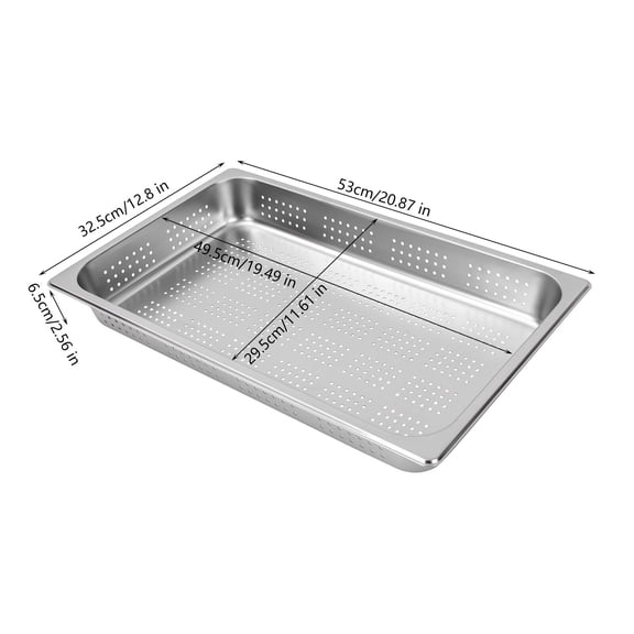 Full Size Perforated Stainless Steel Steam Table Food Pan Deep Hotel Steam Pan New