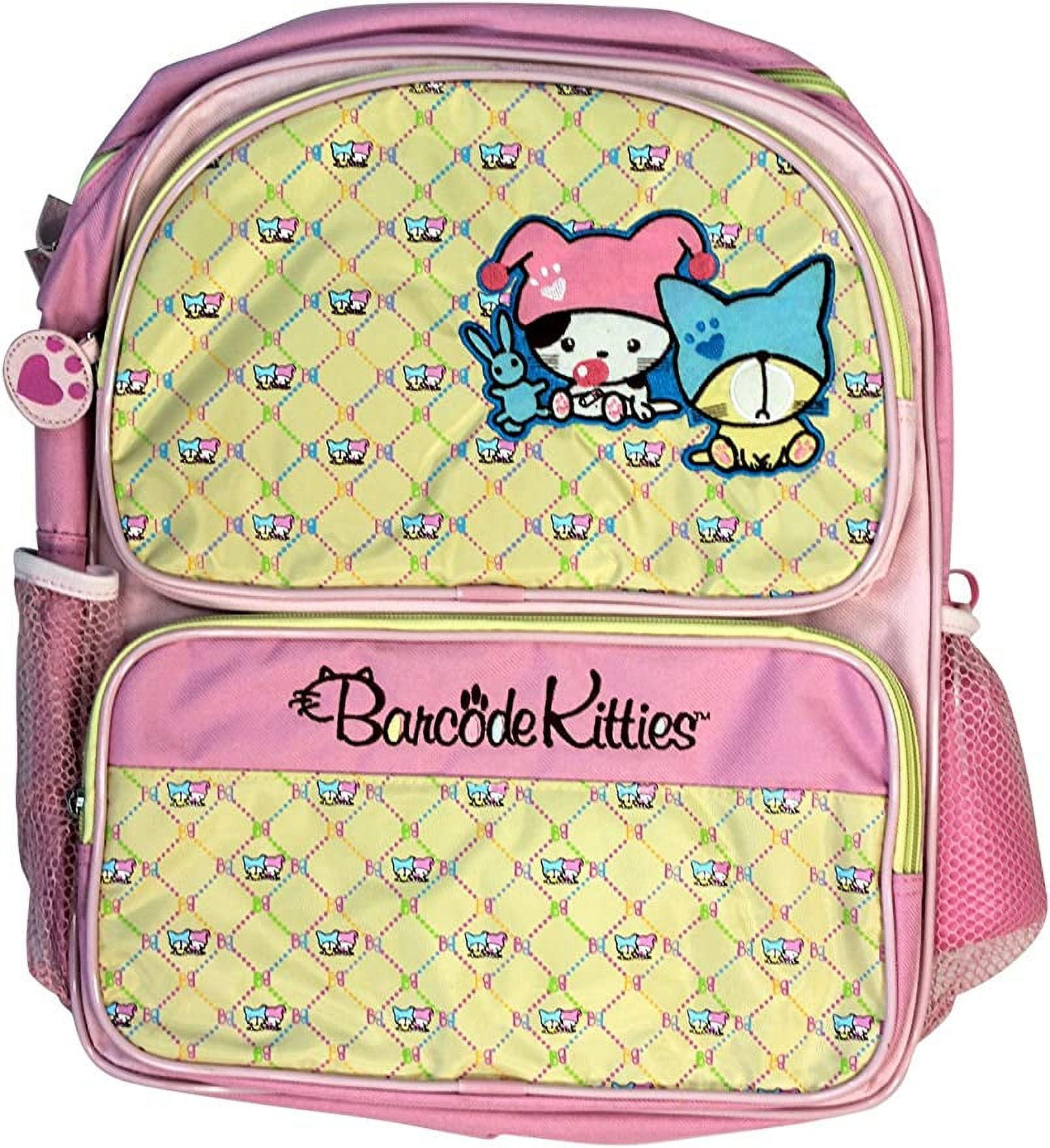 Full Size Pink/Cream Barcode Kitties Backpack