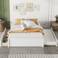 thumbnail image 1 of Full Size Platform Bed Frame with 2 Drawers and Twin Size Trundle, Mattress Foundation, No Box Spring Needed, 2 Large Storage Drawers for Storage, Non-Slip Without Noise, 1 of 8