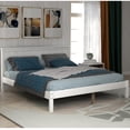 thumbnail image 1 of Full Size Platform Bed Frame with Headboard , Wood Slat Support , No Box Spring Needed ,White, 1 of 8