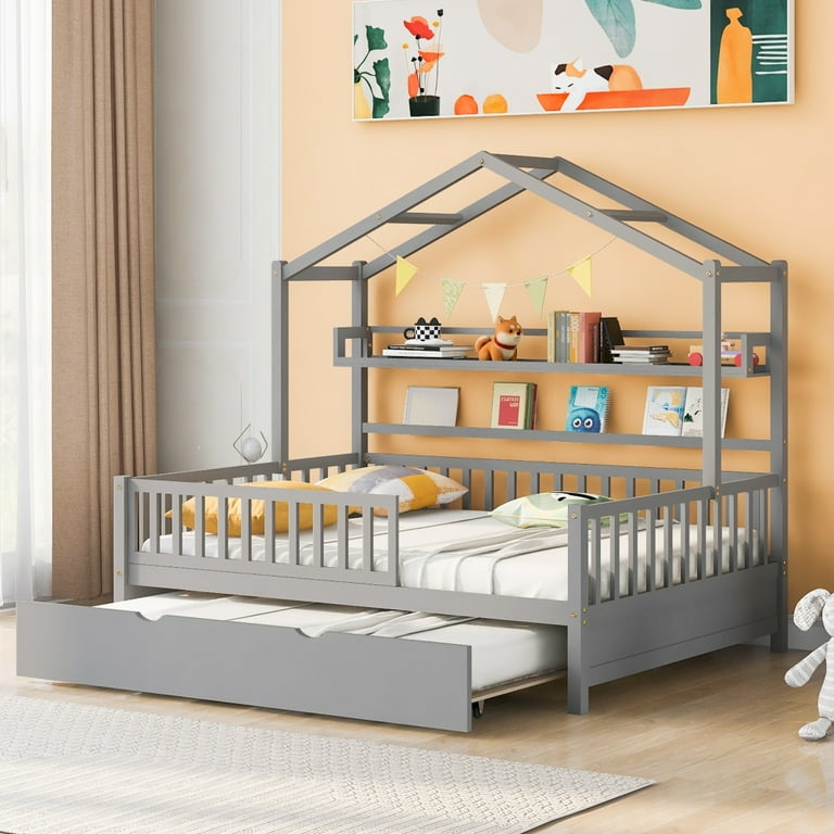 Kids bed with deals trundle and storage