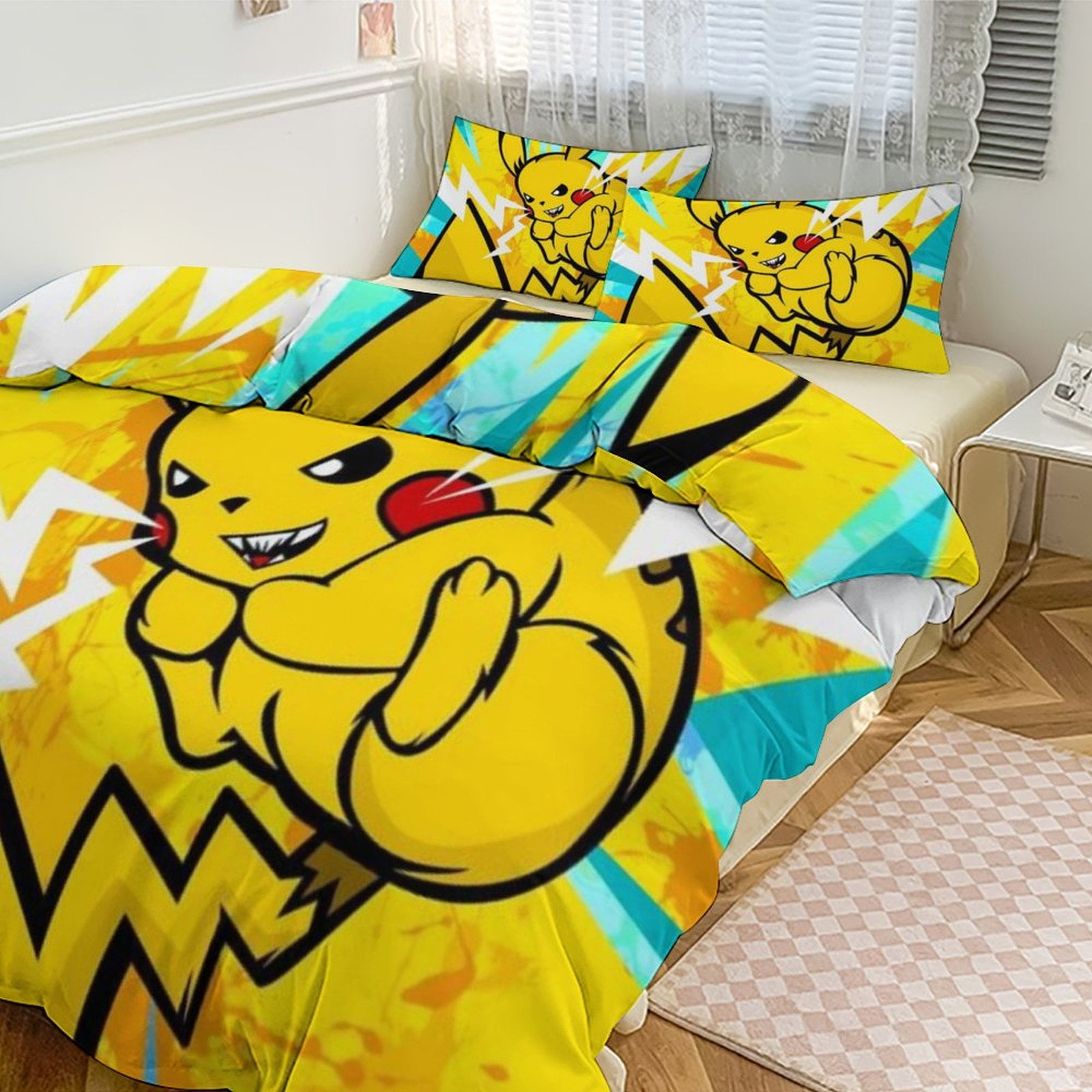 Full Size Pokemon Comforter Set for Kids Contains One Duvet Cover and