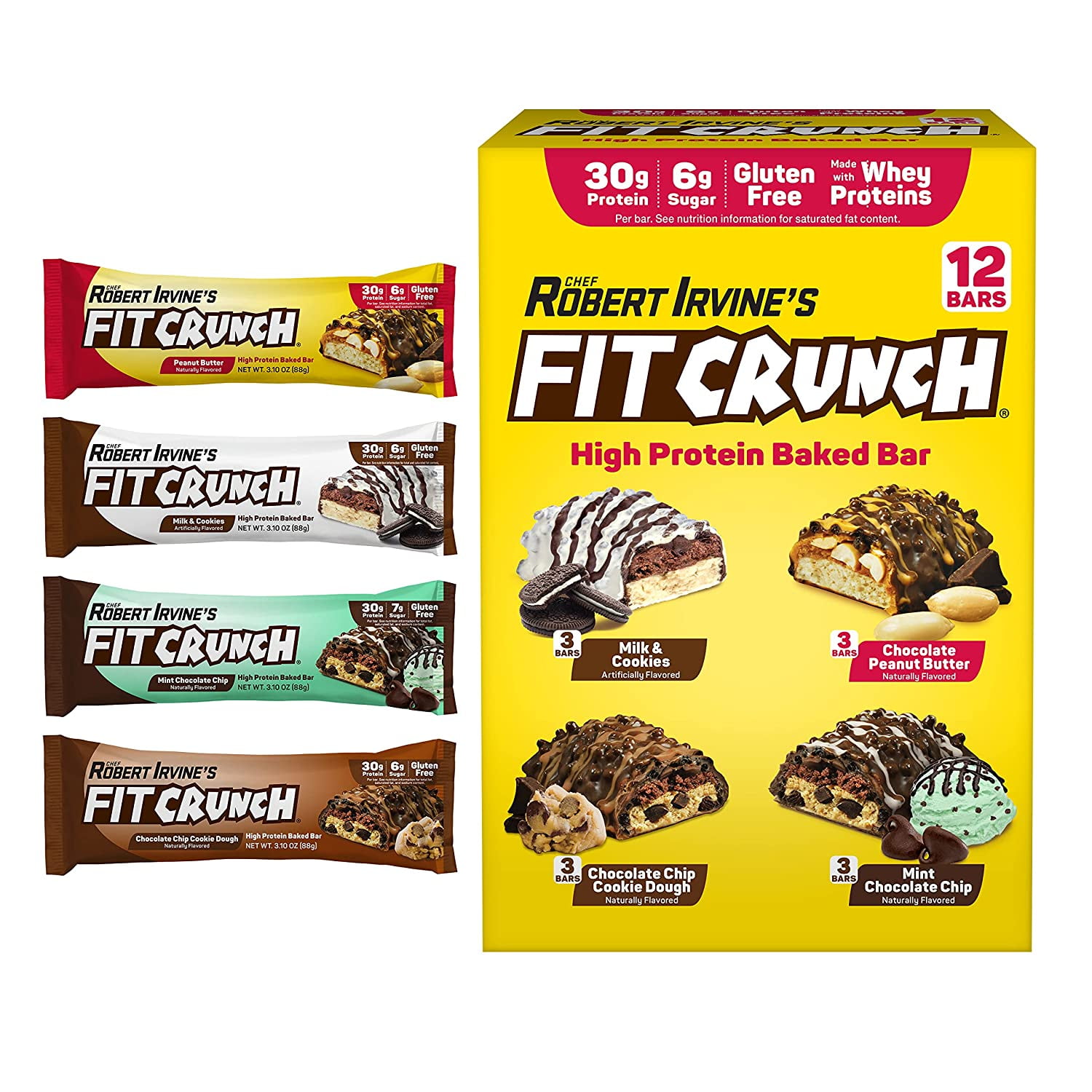 Full Size Protein Bars, Designed By Robert Irvine, 6Layer Baked Bar