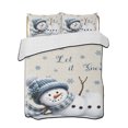 thumbnail image 1 of Full Size Quilt Bedding Set, Beige Scarf Snowman Christmas Reversible Summer Quilt 3 Pieces, Winter Xmas Snowflake Lightweight Bedspreads Coverlets with 2 Pillow Shams for All Seasons, 1 of 5