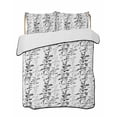 thumbnail image 1 of Full Size Quilt Bedding Set, Black Grey Botanical Reversible Summer Quilt 3 Pieces, Spring Floral Summer Farmhouse Lightweight Bedspreads Coverlets with 2 Pillow Shams for All Seasons, 1 of 5